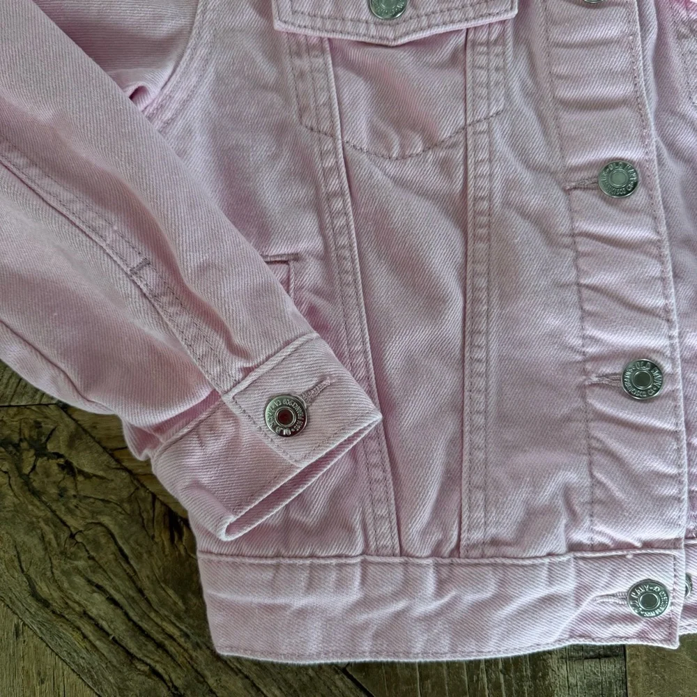 Old Navy Light Pink Kids Jean Girl Jacket M (8)